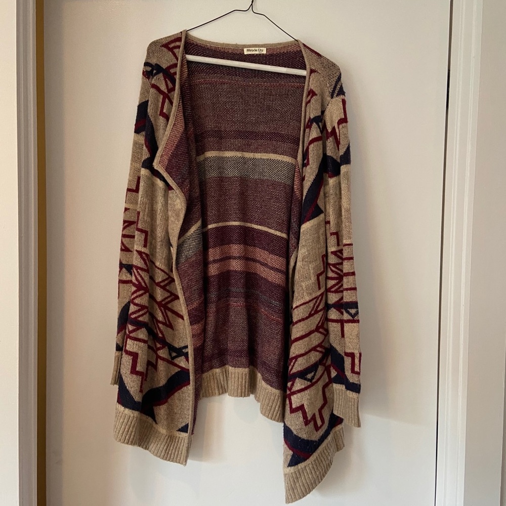 Oversized Patterned Cardigan - WARM